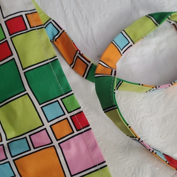 Two Lumps Of Sugar Multi-colored Squares Apron - Picture 4 of 6